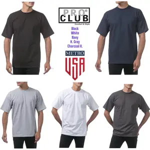 5 Pack Pro Club Men's Heavyweight Short Sleeve Crewneck Classic Menswear men gifts shirts funny tee tshirt Streetwear Shortsleeve Casual Plain unisex cotton