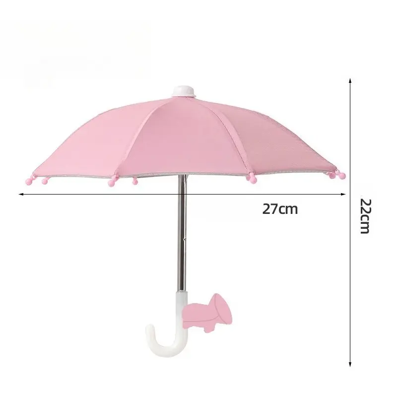 Pink silver-coated umbrella + pink accessories