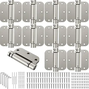 10 count Self Closing Door Hinge 3.5'' Spring  Hinges Automatic Door Closer Hinge Adjustable Tension for Garage, 5/8'' Radius Corners(,3.5'')