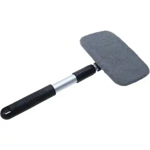 Car Windshield Cleaning Brush, Aluminum Alloy Extendable Handle Window Fog Removal Tool, Car Glass Dust Cleaner Scrubber