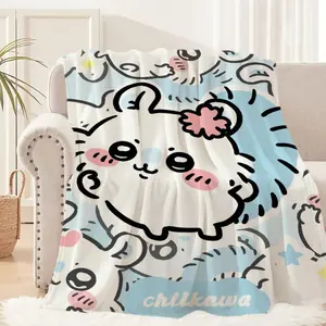 Cute Momonga C-Chiikawa Cartoon Blanket Plush Nap Sofa rug  Suitable for beds and sofas can also be given as a gift