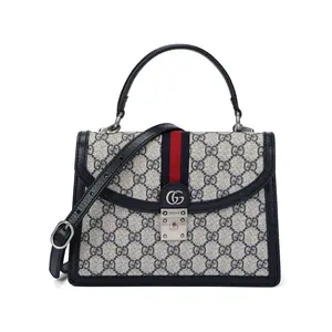 Gucci Ophidia 22 Small Logo-Print Canvas and Leather Crossbody Bag for Women in Blue and Beige
