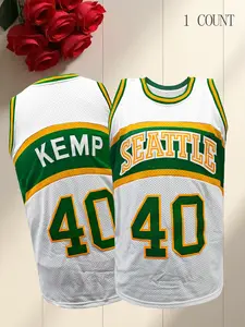 Men'S Vintage Basketball Jersey - Number 40, Black & Green Accents, Sleeveless Shirt for Games, Practice, Parties - Loose Fit Basketball Uniform for Men - Basketball Players, Casual Wear, Durable Construction, Athletic Wear, Sportswear Top