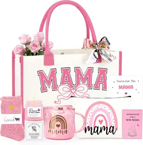 New Mom Gifts, First 1st Mothers Day Birthday Gifts for New Mom Care Package After Baby Postpartum Present for Expecting Mama Basket Set of 7
