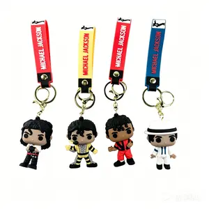 Creative Michael Jackson figurine keychain toy pendant; car and bag accessory; a perfect small gift for men and women.