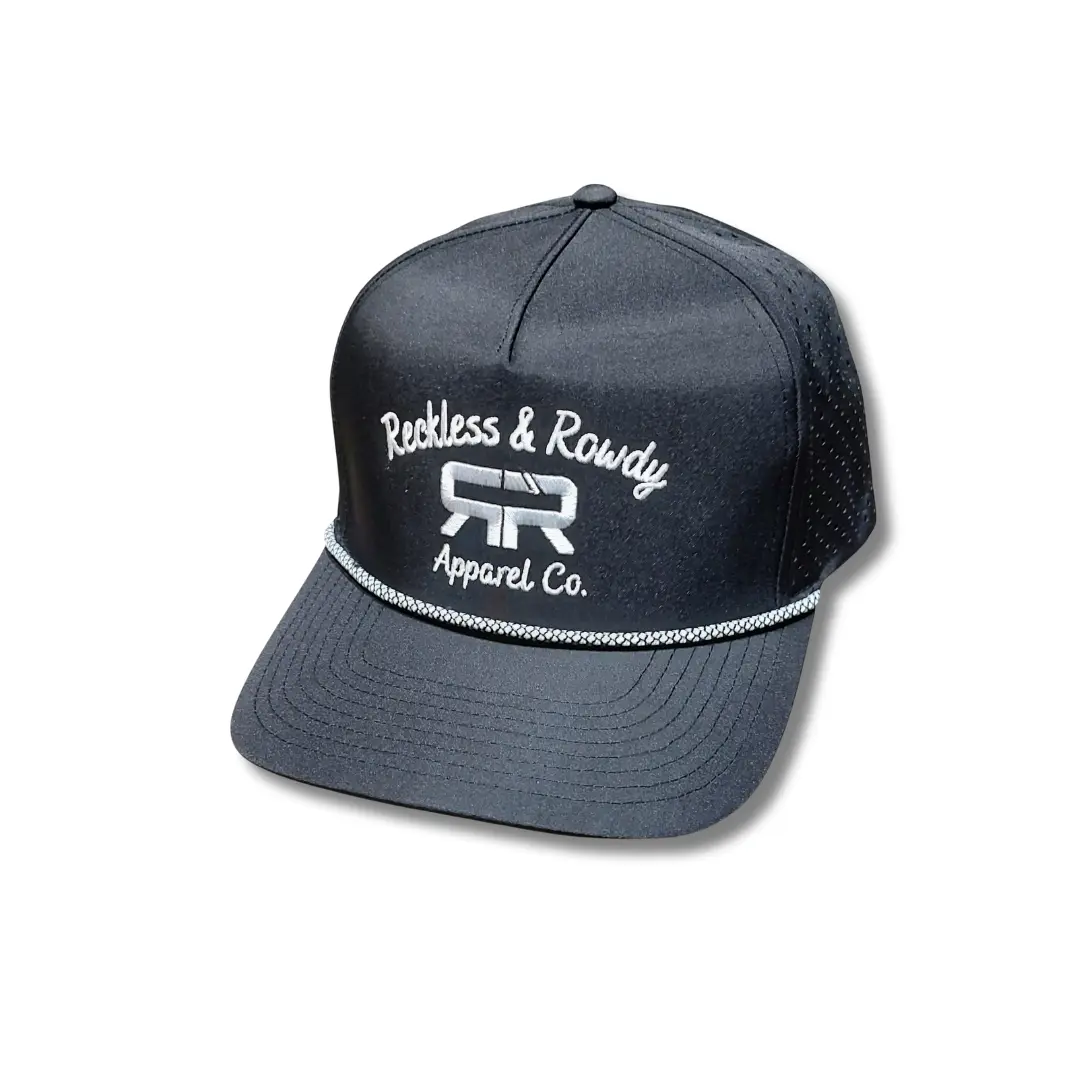 BlackHawk SnapBack Rope Apparel Co. Logo- Black
