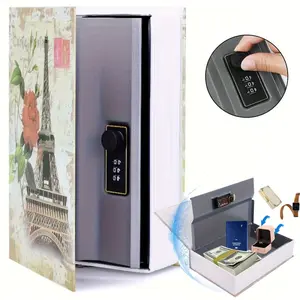 Book Safe with Combination Lock, Creative  Book Safe with Password Protection, Digital Lock Safe for Valuables Storage, Money Box in Book Design Stainless Steel Liner for Bookshelves and Desks