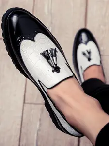 Men's Business Fashion Formal Genuine Leather Dress Shoes, Fashionable Lace Up Front Oxford Shoes for Work Office, Male All-match Commuter Shoes for Daily Wear, Boy