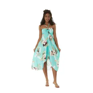 Women's Butterfly Dress in Pineapple Garden Turquoise