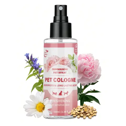 Dog Grooming Perfume Deodorizer - Fragrant, Long-Lasting Natural Formula for Dogs, Freshens Odors, Floral Scent (3.38 fl.oz/100ml)