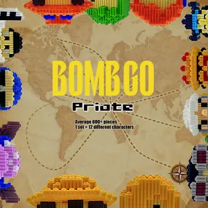 【BOMBGO Animation】 Special  Building Block, PIRATE SERIES 1 SET for 12 Toys,Birthday Gift,Christmas Gift,Educational Building Blocks,Trend Decoration,Cool Gifts,Brick,Family Bonding BlackFriday Christmas