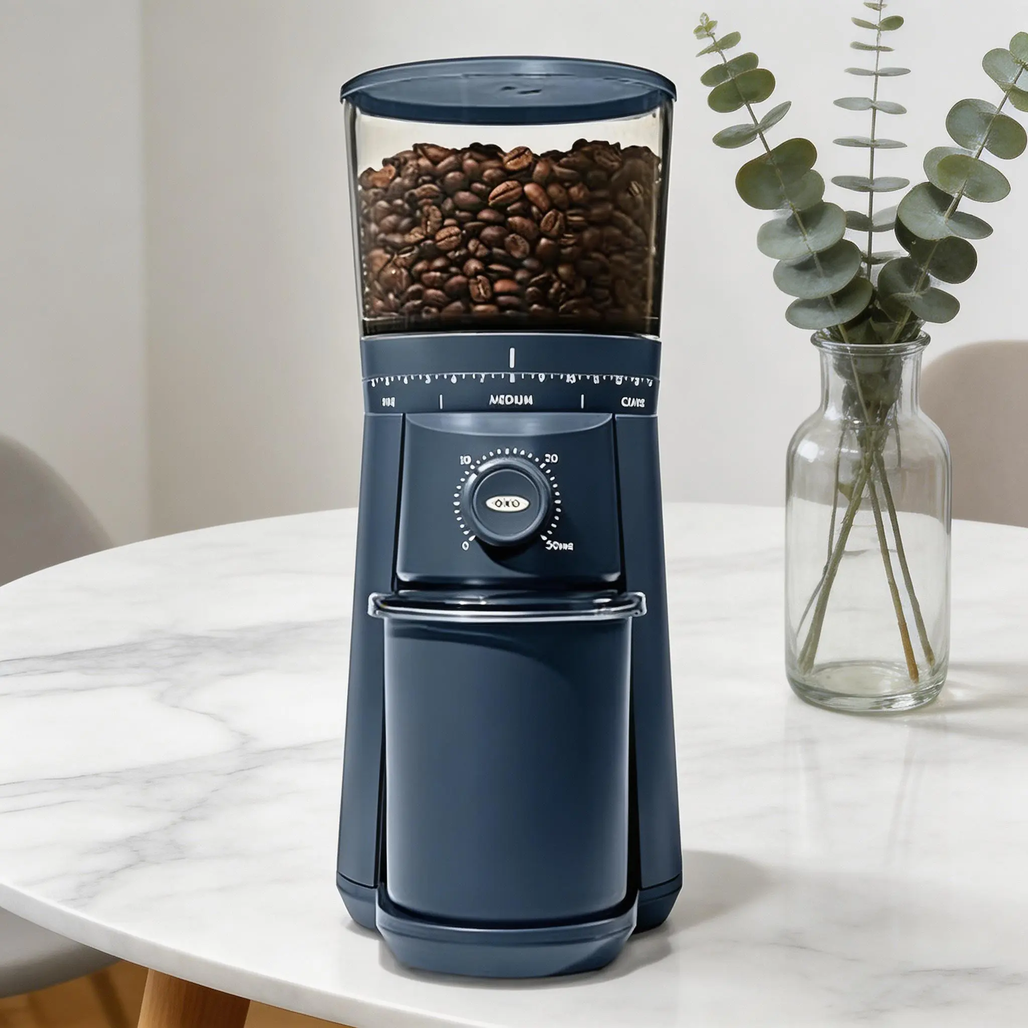 Premium Storm Blue Conical Burr Coffee Grinder, Adjustable Precision Coffee Bean Grinder with Uniform Grinding, Anti-static Portable Coffee Mill for Espresso, Drip, French Press, Home Kitchen Office Daily Coffee Brewing Use