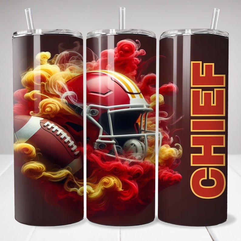 CHIIEFS 20oz Skinny Tumbler Wrap, Sport Mascot Tumbler Seamless Design, 20oz Sublimation Tumbler