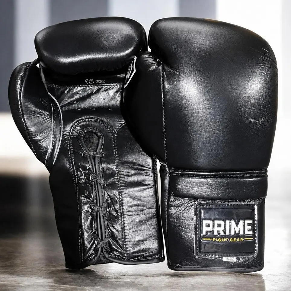 Prime Boxing Gloves 14oz/16oz Genuine Cowhide Leather Boxing Gloves Black White Leather Boxing Gloves 14oz 16oz Boxing Training Gloves Professional Boxing Gloves for Men