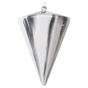 6" Gray/White Marble Cone Christmas Ornament
