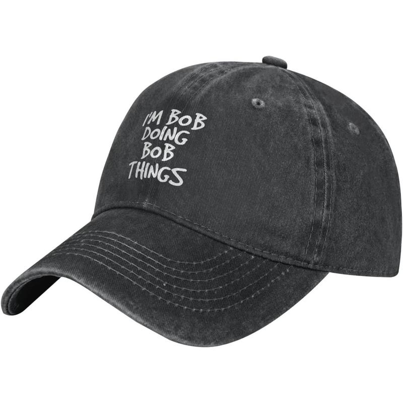 Hi I'm Bob Sometimes I Spells My Name Backwards Cap Adjustable Baseball Cap Sport Fashion Comfortable For Men Women Black