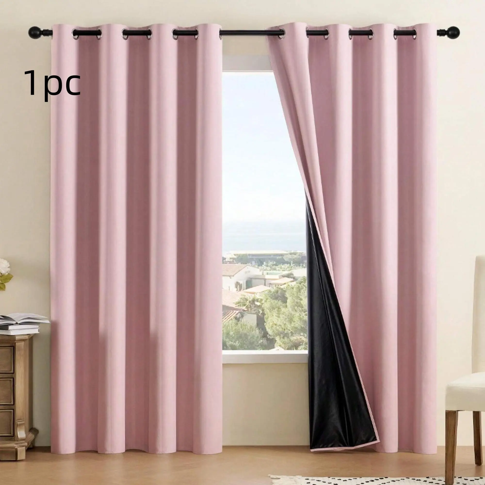 100% Blackout, Dustproof UV Protection, Minimalist Style Drapes for Bedroom Living Room, Cozy Home Decor, Home Decoration Window Curtain, Blackout Window Cover, Minimalistic Style Drapes, Blackout Curtains