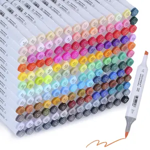 Dual Tip Marker Pen Set, 30/60/80/168pcs/set Soft Brush Permanent Alcohol Markers, Art Markers Set for Adults & Students, Waterproof Brush Marker