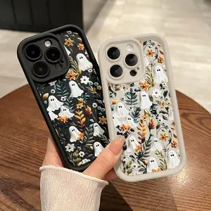 Spooky Garden Pattern Case for iPhone 15 16 14 Pro Max 13 12 11  XS Plus E Soft TPU Bumper Drop Protection Rugged Durable Back Cover for Girl