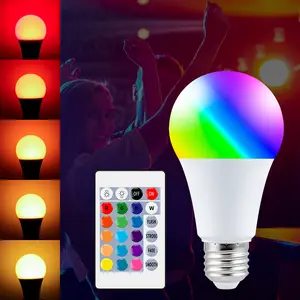 25W E27 RGB Smart LED Bulb, Adjustable Led Lights, AC85-265V Soft Warm/Cool White 4Modes 15Colors Dimming Atmosphere Indoor Colorful Recessed Ceiling Chandelier Bulbs Home Bedroom KTV Party Mood Lamp Adjustable Brightness Decoration Lighting with Remote