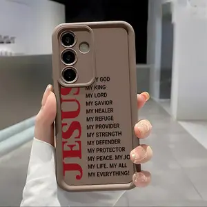 E VTrendy Jesus Christian Soft&Flexible TPU Silicone Phone Case For Galaxy S26 Ultra S25 Edge S24 FE S23 S22 S21 Plus A13 A14 A15 A16 A17 A33 A34 A35 A36 A52 A53 A54 NOTE20 Durable|Shockproof|Full Camera Protection|Anti-Fingerprint summerwins