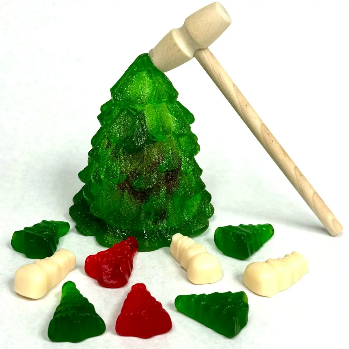 Hollow Hard Candy Christmas Tree filled with Tree Gummies Hollow Hard Candy Christmas Tree filled with Tree Gummies