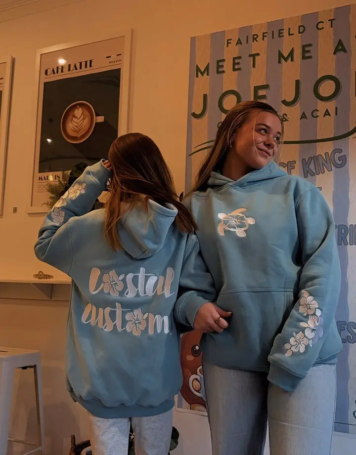 Costal Customs Hibiscus Turtle Hoodie 𓆉