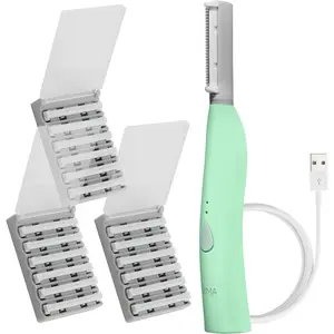 Patented Dermaplane Razor for Women Face – Painless 2-in-1 Facial Exfoliation & Peach Fuzz Hair Removal – Anti-Aging – 3 Speeds – Rechargeable – 19 Weeks Treatment