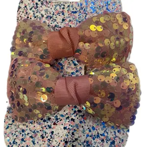 Pink sparkly hair bows