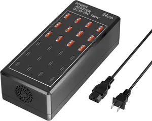 USB  Station Block, USB C Charger Station 24-Port 100W(20A), USB A Charger Block, Fast Charger Desktop Station, Multi-Function  Charger for   iPad  Laptop Pixel