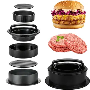 Burger Press Set 3-In-1 Patty Maker for Burgers, Meat Patties & Pancakes, Mold Tool with Adjustable Shaper, Durable Kitchen Gadget, Kitchen Utensils