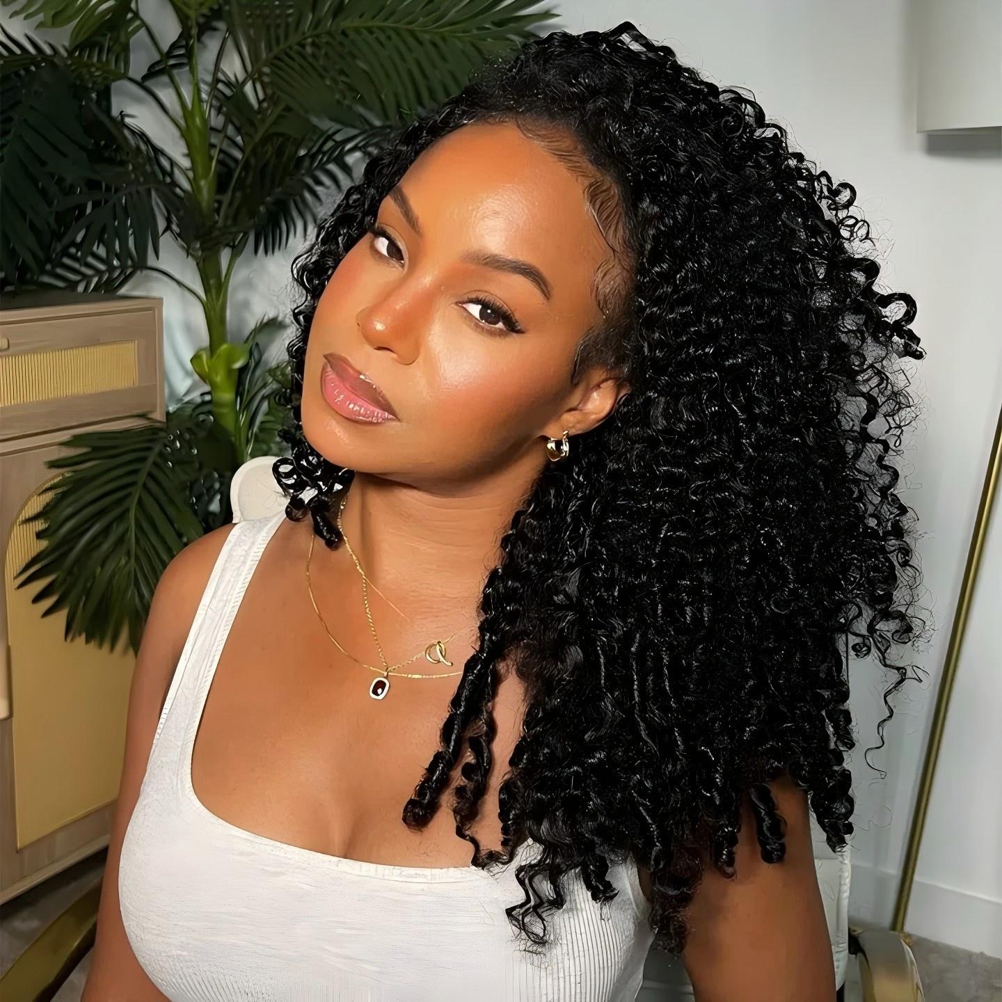 【Slash Prices】Tahikie Burmese Curly Crochet Human Hair For Miracle Knots Human Hair Feather Water Wave Curly Wave Crochet Human Hair For Miracle Knots Pre-Separated 50g/Pack Recommended #TiktokShopSpringGlowUp #RefreshedLook