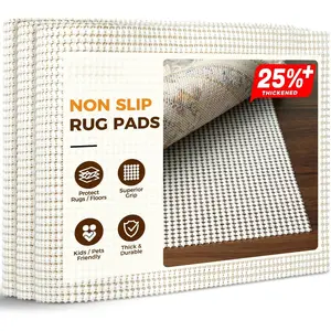 Round 6 FT Rug Pad Gripper for Hardwood Floors, Non Slip Rug Pads for Area Rugs, Extra Thick Under Rug Padding, Protect Your Rugs & Floors