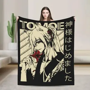 Kamisama Kiss Tomoe Blanket Ultra Soft Flannel Fleece Cozy Warm Lightweight Breathable Bedroom Couch Sofa Office Throw Quilt Decor Spring Autumn Birthday Gift Christmas Gift for Anime Fans Teens Women Men Fox Demon Style