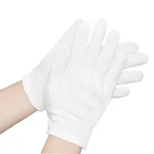 1/2/3/5/Pcs White Gloves, Suitable For Eczema And Dry Hands - Breathable Work Gloves With Lining - Moisturizing SPA Soft Jewelry Inspection Gloves - Flexible Fit Elastic Fit Cloth Gloves, Suitable For Most Women