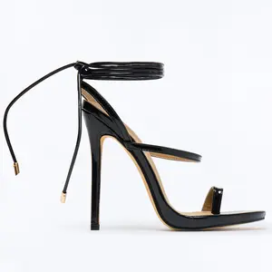 Trisha Metallic Wrap Up Heeled Sandals