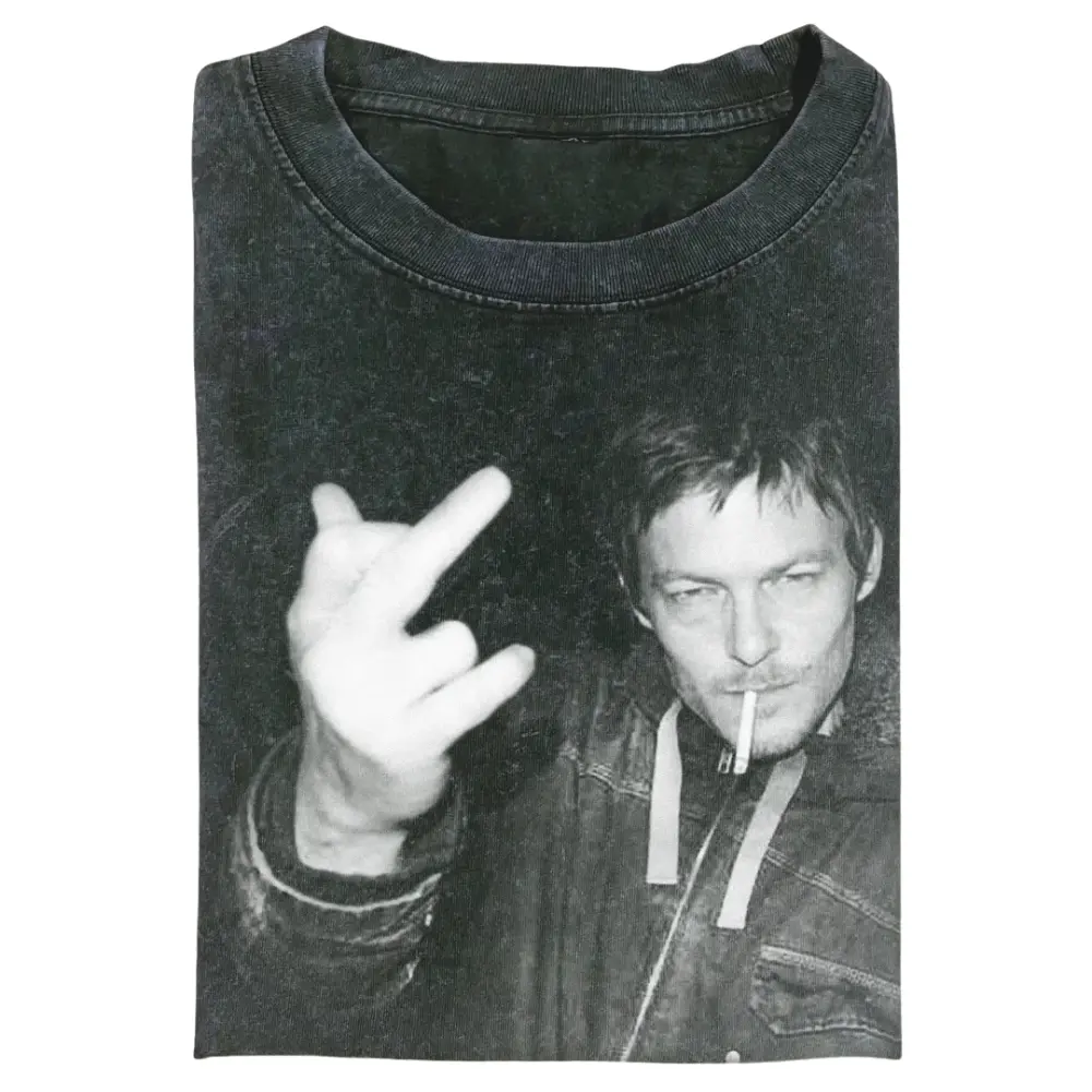The Walking Dead Vintage Graphic Tee, Daryl Dixon Middlee Finger T-Shirt, Movies Tee, Unisex Meme Cringe Funny Dumb Shirt, TV Show Fan Tee, Funny Graphic Tee Streetwear