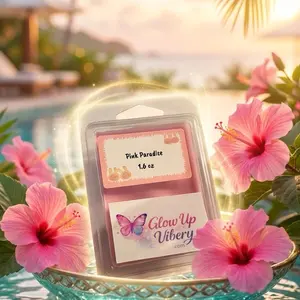Pink Paradise Wax Melt  Tropical Hibiscus + Coconut + Pineapple | Strong Scent Soy Melt