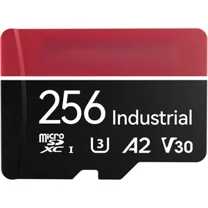 256GB Industrial Grade microSD Card, U3 A2 V30 High Speed Memory Card with Adapter, Support Ultra  4K Video Recording