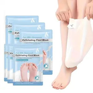 6 Pack Goat Milk Foot Peel Mask, Deep Exfoliating Treatment to Remove Dead Skin & Tough Calluses, Repair Cracked Dry Heels for Silky Baby Soft Feet