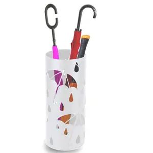 Umbrella Stand Rack for Entryway, Freestanding Round Metal Umbrella Holder, Rain Collection Umbrella Organizer Bin for for Can Walking Stick, Home Office Decor, Hold 4-5 Umbrellas