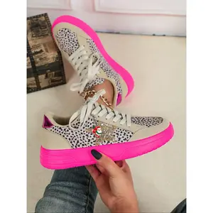 Women's Fashion Leopard Print Casual Sneakers, Trendy Walking Sneaker, Comfortable Breathable Low Top Shoes, Perfect for Party, Christmas Gift, Daily Wear