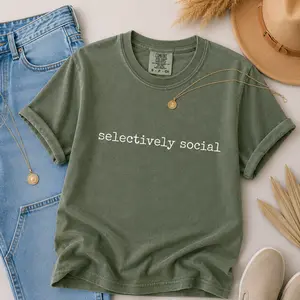 Comfort Colors Selectively Social TShirt, Funny Introvert T-Shirt, Graphic Tee, Sarcastic Internet TShirt, Gift for Her, Trendy Relatable Tee - TrendWear USA