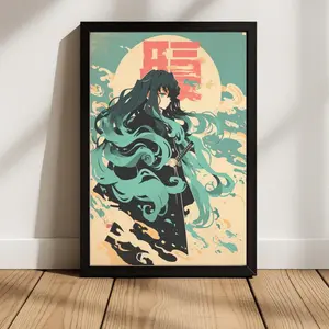 Demon Slayer Muichiro Tokito Anime Poster Ethereal Watercolor Print,Demon Slayer Poster Muichiro Poster Chill Vibe Poster Print