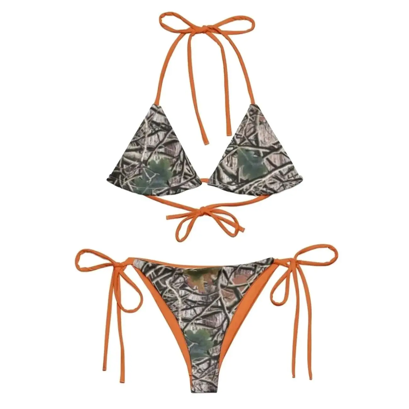 Camo Triangle Bikini Set, Camouflage Bikini Swimsuit Set, Two pieces Swimsuit 2 Pieces Bikini, Womenswear