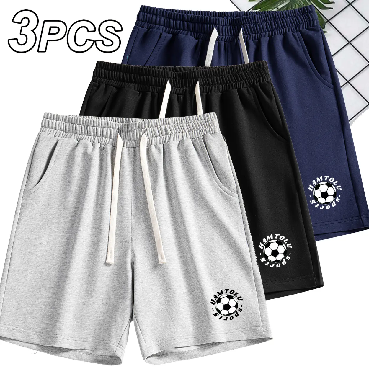 Men's 3 Pack Soccer Print Athletic Shorts, Quick Dry Lightweight Workout Shorts for Men, Elastic Waistband Casual Sports Shorts with Pockets for Running Gym Training jake shorts