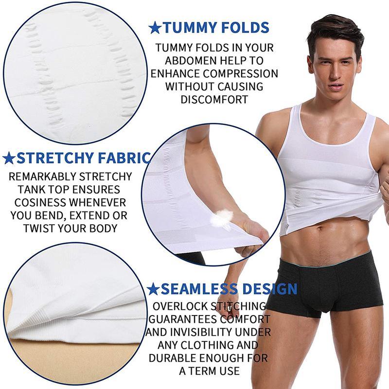Shaperluv Tank for Men Compression Shirt Slimming Body Shaper Vest Tops Workout Abs Abdomen Undershirts body shaper compression Fitness Sport OutfitsGift