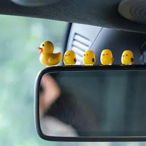 5pcs Mini Cute Duck Car Rearview Mirror Decorative Accessories, Adorable Automotive Style for Interior, Perfect Gift for Car Lovers