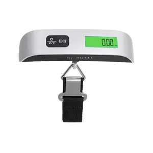 Portable Digital Luggage Scale 110lbs with Backlit LCD Display & Hook for Accurate Weighing Travel Suitcase Scale with Strong Straps