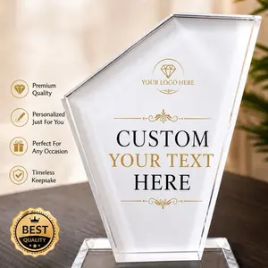 Personalized Crystal Trophy Award, Custom Plaques with Engraved Text, Customizable Awards and Trophies for Employee Recognition, Sports Trophy, Corporate Gifts, Anniversary Appreciation